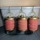 Vintage Metal Fabric Collapsible Accordion Lantern Asian Candle Lamp India