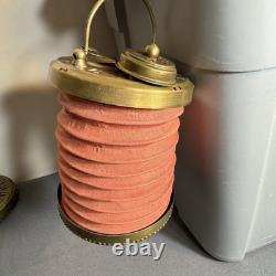 Vintage Metal Fabric Collapsible Accordion Lantern Asian Candle Lamp India