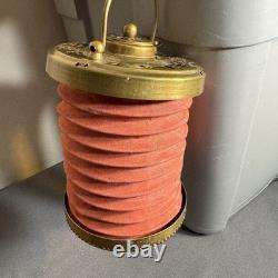 Vintage Metal Fabric Collapsible Accordion Lantern Asian Candle Lamp India