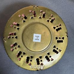 Vintage Metal Fabric Collapsible Accordion Lantern Asian Candle Lamp India