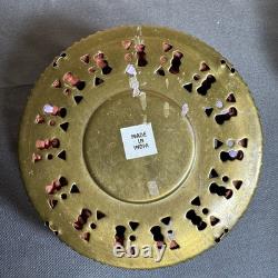 Vintage Metal Fabric Collapsible Accordion Lantern Asian Candle Lamp India