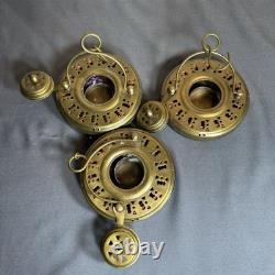 Vintage Metal Fabric Collapsible Accordion Lantern Asian Candle Lamp India