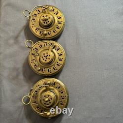 Vintage Metal Fabric Collapsible Accordion Lantern Asian Candle Lamp India