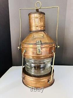 Vintage Meteorite 110803 Copper Oil Ship Lantern Nautical