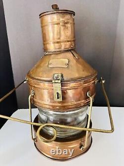Vintage Meteorite 110803 Copper Oil Ship Lantern Nautical