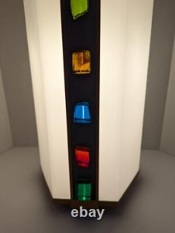 Vintage Mid Century Church Lantern Hanging Light withLucite Colored Jeweled Rocks