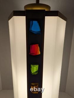 Vintage Mid Century Church Lantern Hanging Light withLucite Colored Jeweled Rocks