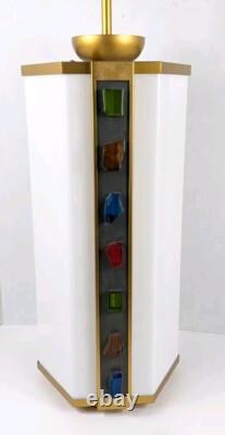 Vintage Mid Century Church Lantern Hanging Light withLucite Colored Jeweled Rocks