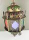Vintage Middle Eastern Moroccan Pierced Metal Hanging Lantern Vintage Boho Chic