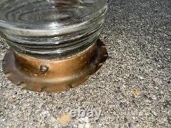 Vintage Mission Copper Porch Light Fixture Glass Patina Reclaimed Lantern Style