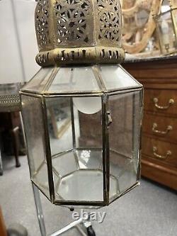 Vintage Moroccan Glass Lantern Hall Light