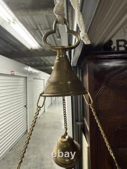 Vintage Moroccan Perforated And Finely Engraved Thick Solid Brass Lantern
