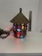 Vintage Multi Colored Leaded Chunky Glass Hanging Swag Pendant Lantern Light