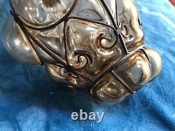 Vintage Murano Bubble Caged Glass Lantern Pendant Hanging Ceiling Light Fixture