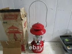 Vintage NOS Coleman Lantern 200A195 Red Withbox Single Mantle 10 1973Unfired