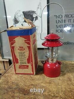 Vintage NOS Coleman Lantern 200A195 Red Withbox Single Mantle 1970 Unfired 5/70