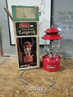 Vintage NOS Coleman Lantern 200A195 Red Withbox Single Mantle 1977 Unfired 11/77