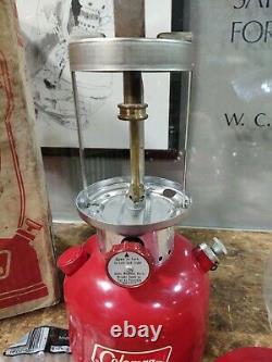Vintage NOS Coleman Lantern 200A195 Red with BOX Single Mantle 1971 Unfired 11/71