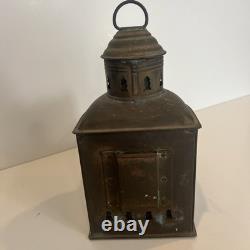 Vintage National Marine Lamp Co. Ship Lantern Fresnel Glass New York Red Blue