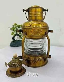 Vintage Nautical Brass Lantern Ship Oil Lantern Antique Brass Maritime Lamp