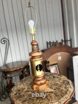 Vintage Nautical Brass Lantern Table Lamps Lot of 2