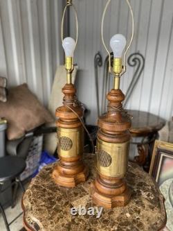 Vintage Nautical Brass Lantern Table Lamps Lot of 2