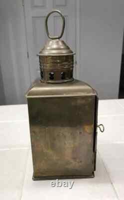 Vintage Nautical Brass Port Lantern & Star Board Oil Lamp Red & Green Maritime
