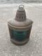 Vintage Nautical Copper Lantern with Green Glass Lens