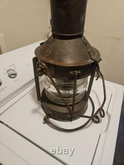 Vintage Nautical EARLY 1900'S ENGLISH SHIP Lantern/ JANS OF LONDON on Burner