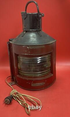 Vintage Nautical Lantern. Bow Port Patt. 23. By Birmingham Engr Co. LTD. Electrified