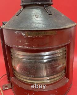 Vintage Nautical Lantern. Bow Port Patt. 23. By Birmingham Engr Co. LTD. Electrified