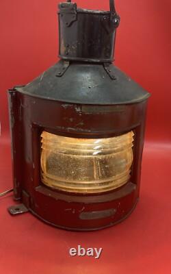 Vintage Nautical Lantern. Bow Port Patt. 23. By Birmingham Engr Co. LTD. Electrified