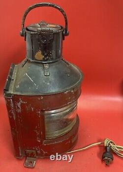 Vintage Nautical Lantern. Bow Port Patt. 23. By Birmingham Engr Co. LTD. Electrified