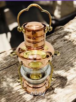 Vintage Nautical Lantern Copper & Brass 14 Maritime Oil Lamp Ship Light