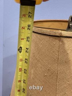 Vintage Nautical Port Lantern Table Lamp Brass Red Lens with Wood Rope Base