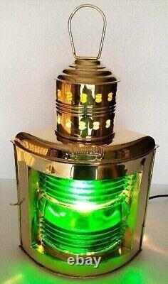 Vintage Nautical Solid Brass Port Electric Lantern RED/GREEN Colour Lantern