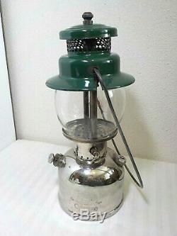 Vintage Nickel/chrome & Green Coleman Lantern Single Mantle 242c 6 49