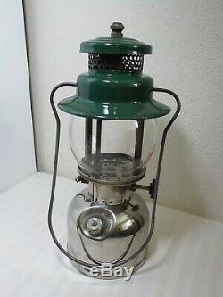 Vintage Nickel/chrome & Green Coleman Lantern Single Mantle 242c 6 49