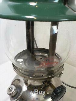 Vintage Nickel/chrome & Green Coleman Lantern Single Mantle 242c 6 49