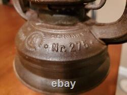 Vintage Nier Feuerhand No. 275 Germany Early Railroad Lantern Original Glass