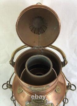 Vintage'Not Under Command' Ships Oil Lantern, Lord Line, Hull Fishing Vessel