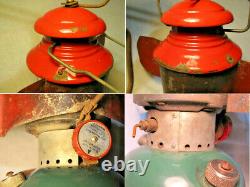 Vintage Nov 1951 Coleman 200a Single Mantle Christmas Lantern 8/51 Red Green