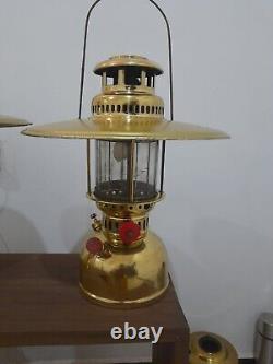Vintage ORIGINAL Polished Lantern Antique Oil Lamp Camplight Brass