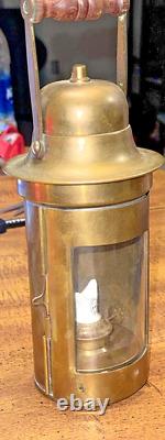Vintage Oil Lamp Sherwoods Limited Brass Binnacle Lantern Maritime Nautical