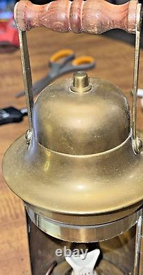 Vintage Oil Lamp Sherwoods Limited Brass Binnacle Lantern Maritime Nautical