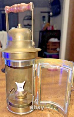Vintage Oil Lamp Sherwoods Limited Brass Binnacle Lantern Maritime Nautical