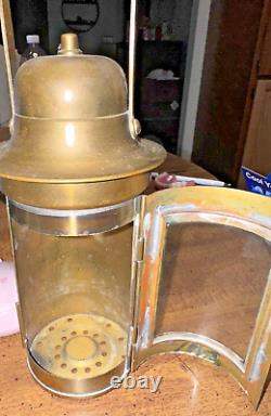 Vintage Oil Lamp Sherwoods Limited Brass Binnacle Lantern Maritime Nautical