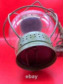 Vintage Old Antique Russian Kerosene Round Globe Hanging Lantern No. 2279