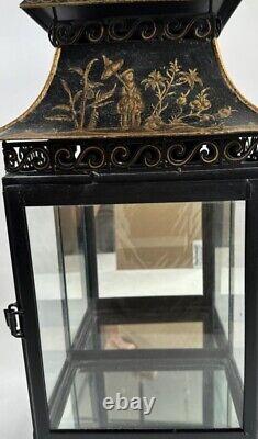 Vintage Oriental tole ware lantern 5.5×8.5×17