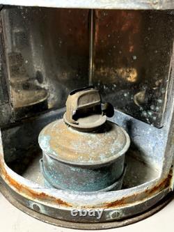 Vintage PERKO Maritime Navigation Light Lantern Red Glass Globe with Burner